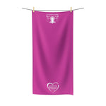 Towel Bath Heart White Hot Pink