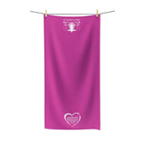 Towel Bath Heart White Hot Pink