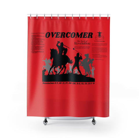 Shower Curtain - Overcomer Black Red
