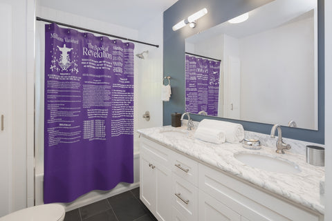 Shower Curtain - Revelation Salvation White Purple
