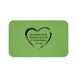 Bath Mat Heart Black Light Green