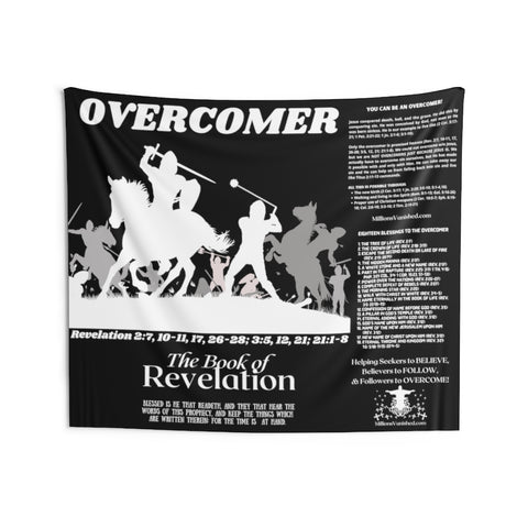 Tapestries (Indoor Wall) Overcomer White Black