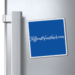 Magnets - Logo White Blue 2 Site