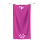 Towel Bath Heart White Hot Pink