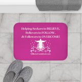 Bath Mat Great Commission White Hot Pink