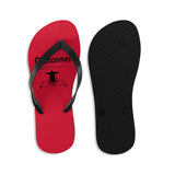 Shoes Unisex Flip-Flops - Overcomer Red