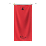 Towel Bath Heart Black Red