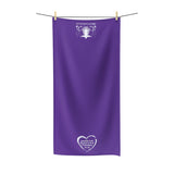 Towel Bath Heart White Purple