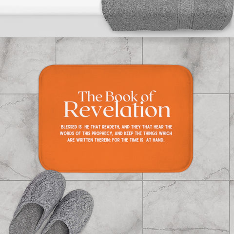 Bath Mat Revelation 1:3 White Orange