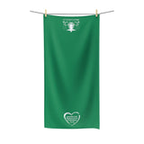 Towel Bath Heart White Green