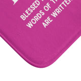 Bath Mat Revelation 1:3 White Hot Pink