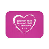 Bath Mat Heart White Pink