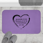 Bath Mat Heart Black Lavender