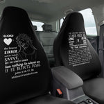 Car Seat Covers Saint Sinner White Black