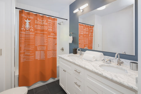 Shower Curtain - Revelation Salvation White Orange