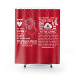 Shower Curtain - Saint Sinner White Red