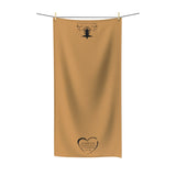 Towel Bath Heart Black Light Brown