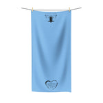 Towel Bath Heart Black Light Blue