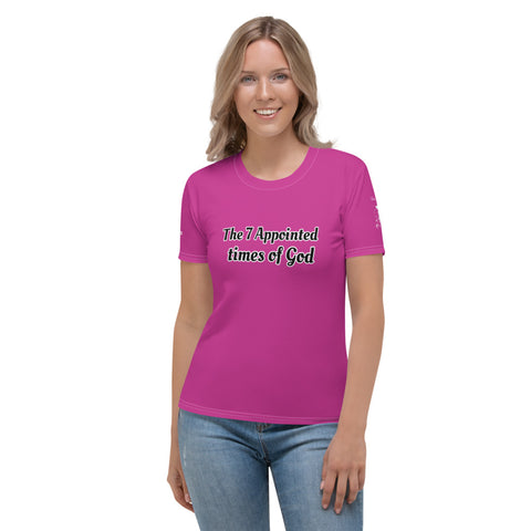T-Shirt Women's 7 Appointed Times White Hot Pink