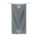 Towel Bath Heart White Grey