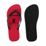 Shoes Unisex Flip-Flops - Overcomer Red