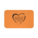 Bath Mat Heart Black Tangerine