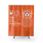 Shower Curtain - Saint Sinner White Orange
