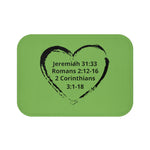 Bath Mat Heart Black Light Green