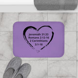 Bath Mat Heart Black Lavender