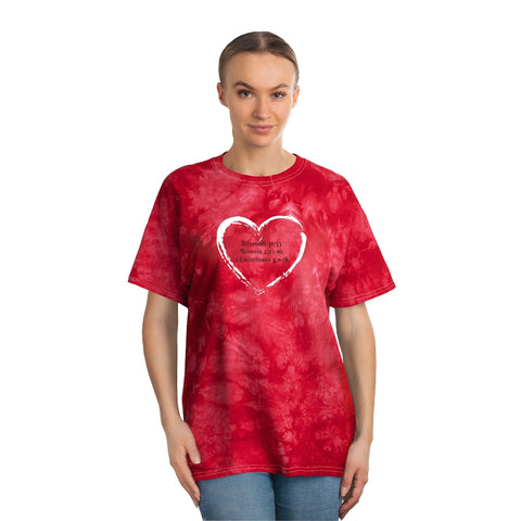 T-Shirt Adult Unisex Tie-Dye Crystal Heart