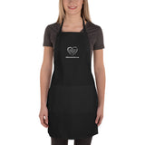 Apron Embroidered Heart White