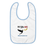 Baby Bib Embroidered 11:59.99 Black