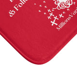 Bath Mat Great Commission White Red